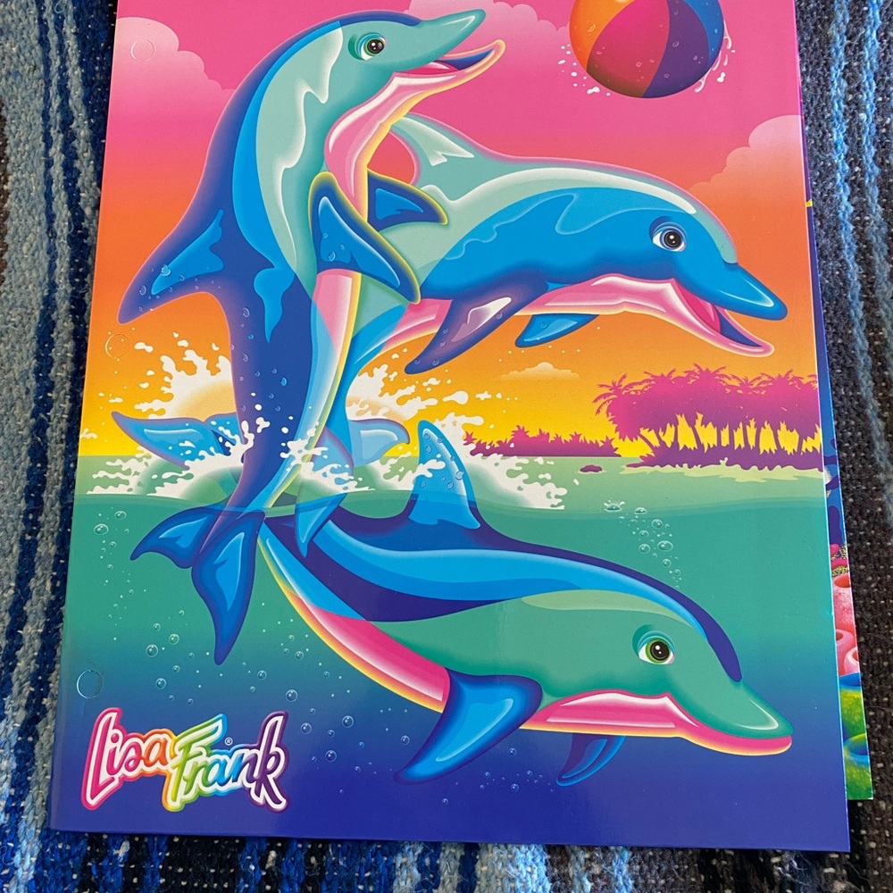 Lisa Frank 2 Pocket Portfolio Folder 3-Hole folders - Picture 5 of 8